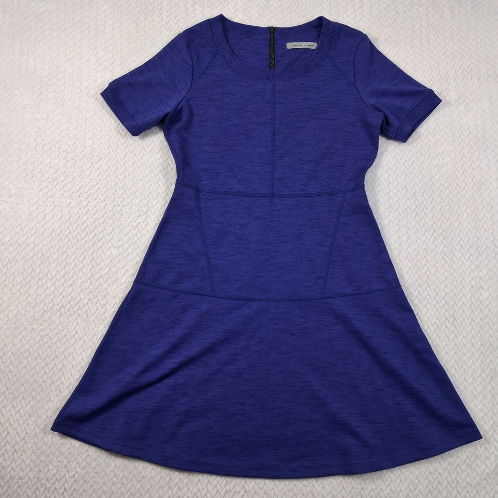 Athleta En Route Fit and Flare Dress Womens SP Blue.